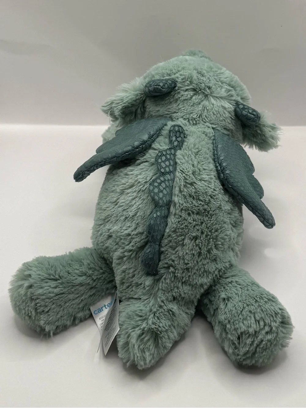 Carters Sage Green Dragon Dinosaur Stuffed Animal Plush